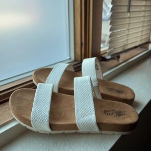 White Cliffs Snake Print slide on sandal